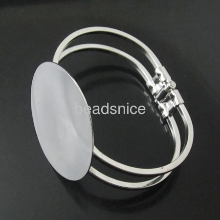 Bracelete blank Bracelete jewelry findings Brass nickel-free lead-safe oval 20mm round